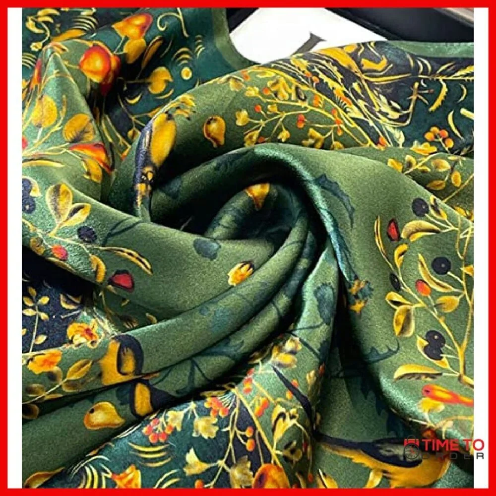 100% Mulberry Silk Square Scarf 25.6
